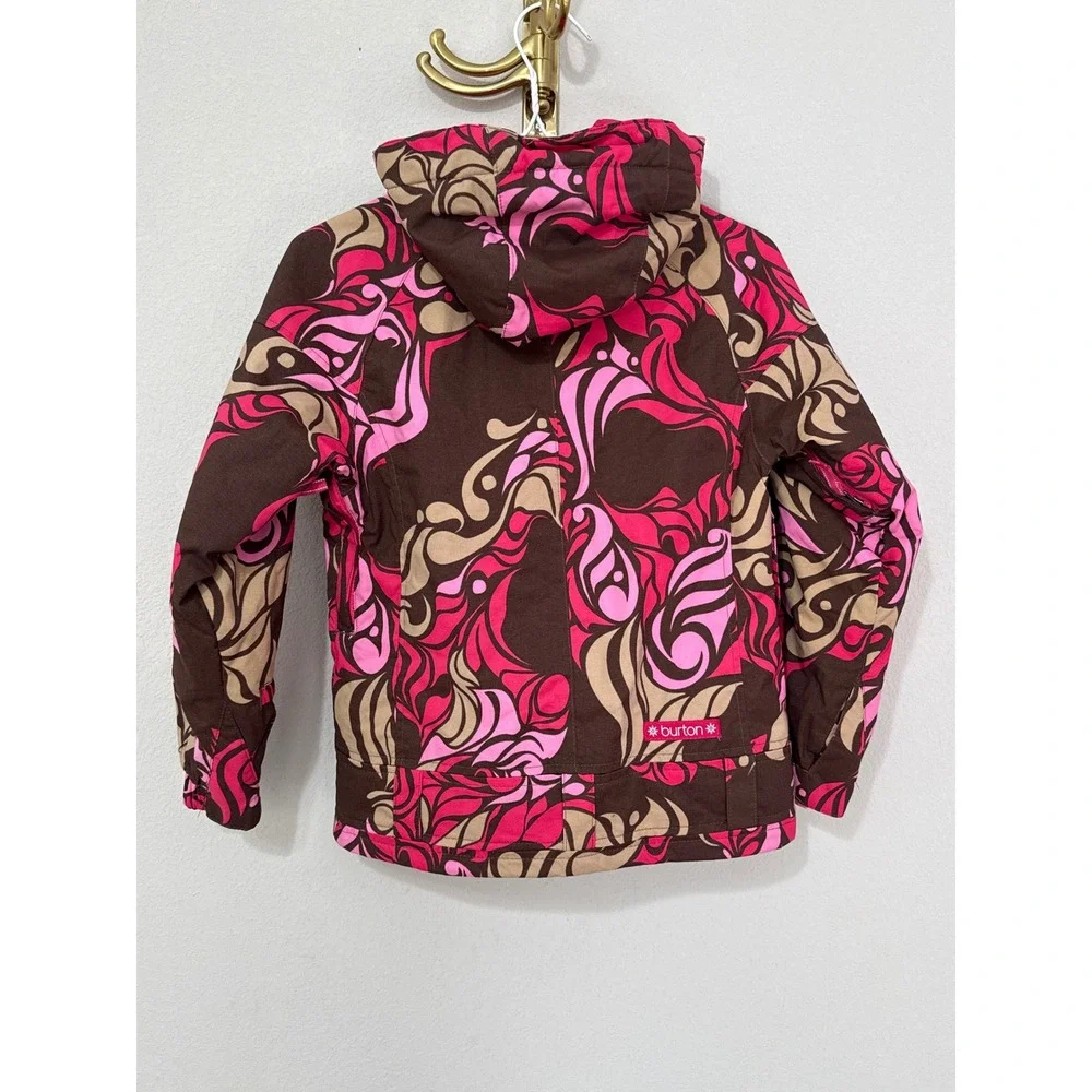 Burton Snowboard Jacket Girls M 7/8 Brown Pink Dryride Sugar & Spice Insulated